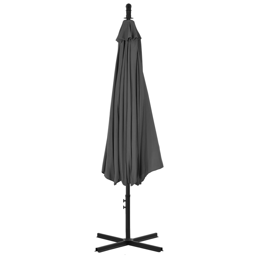 vidaXL Riippuva aurinkovarjo teräspylväällä 300 cm antrasiitti