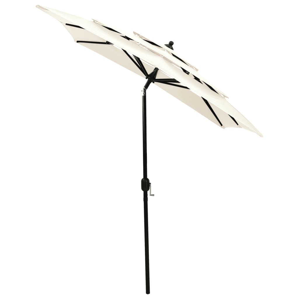 vidaXL 3-tasoinen aurinkovarjo alumiinitanko hiekka 2x2 m