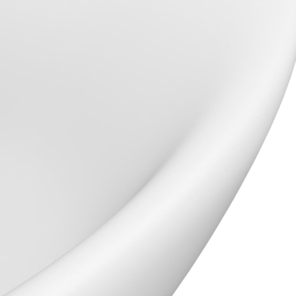 vidaXL Ylellinen pesuallas ovaali matta valkoinen 58,5x39 cm keraami