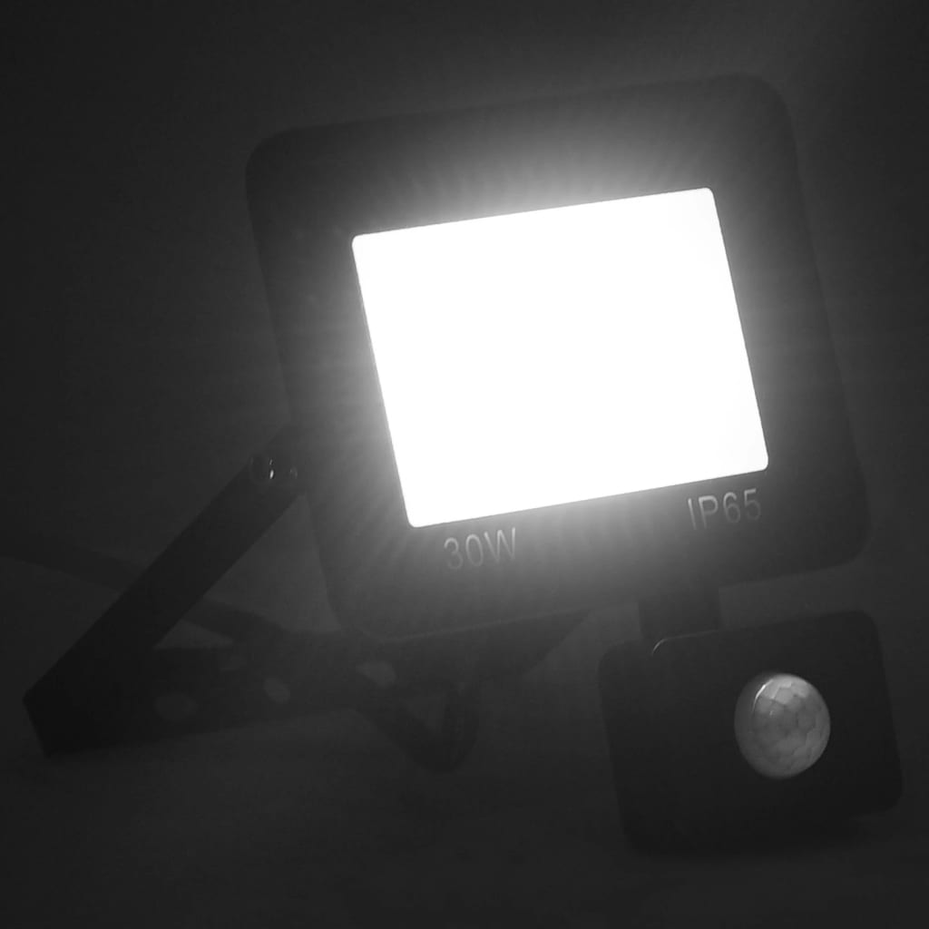 vidaXL LED-valonheitin sensorilla 30 W kylmä valkoinen