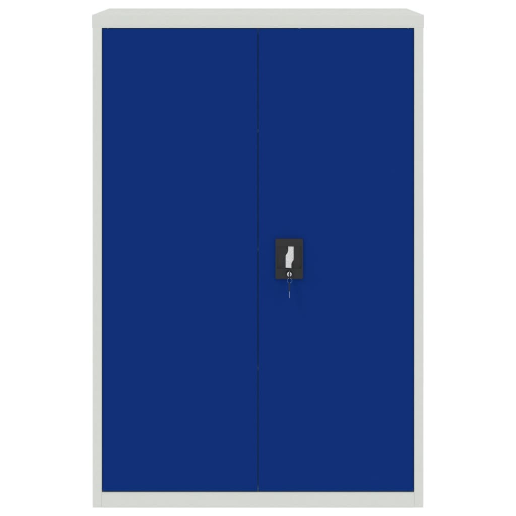 vidaXL Toimistokaappi metalli 90x40x140 cm harmaa ja sininen