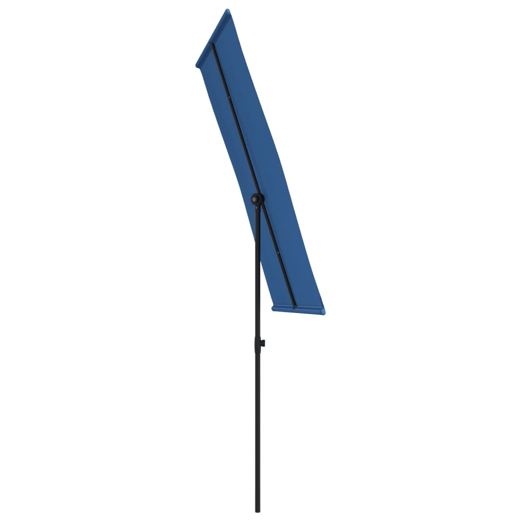 vidaXL Aurinkovarjo alumiinitanko 180x110 cm taivaansininen