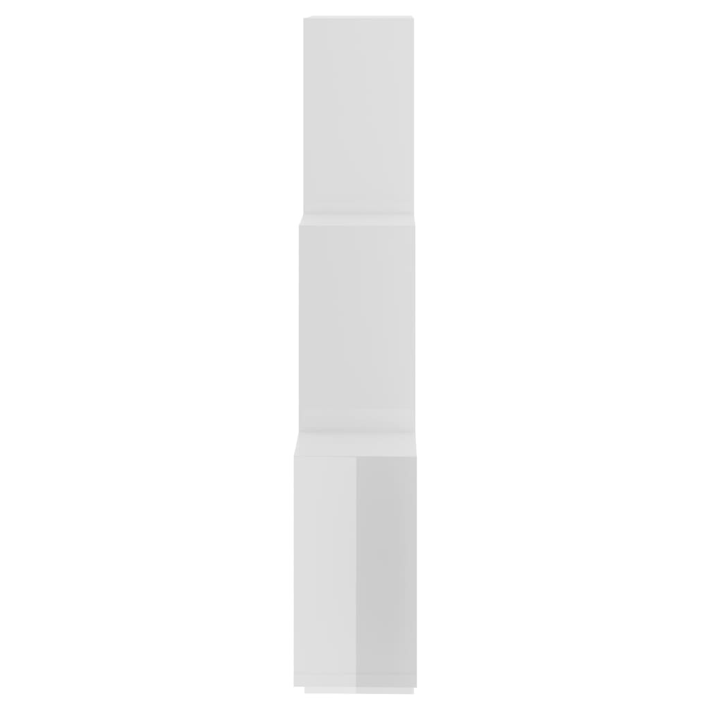vidaXL Kuutioseinähylly korkeakiilto valkoinen 78x15x93 cm lastulevy