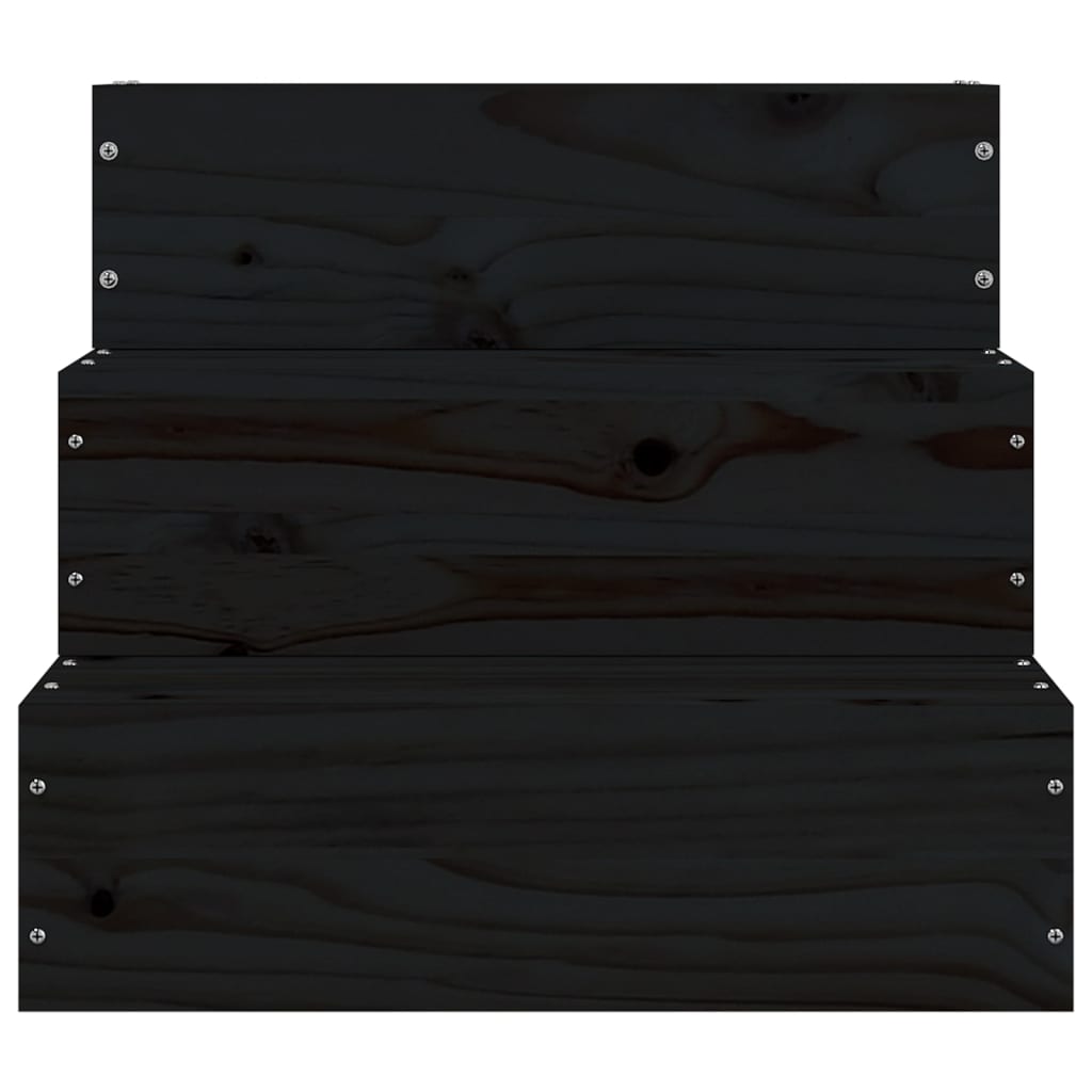 vidaXL Lemmikkiportaat musta 40x37,5x35 cm täysi mänty
