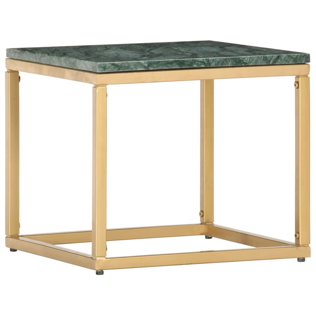 vidaXL Sohvapöytä vihreä 40x40x35 cm aito kivi marmorikuviolla