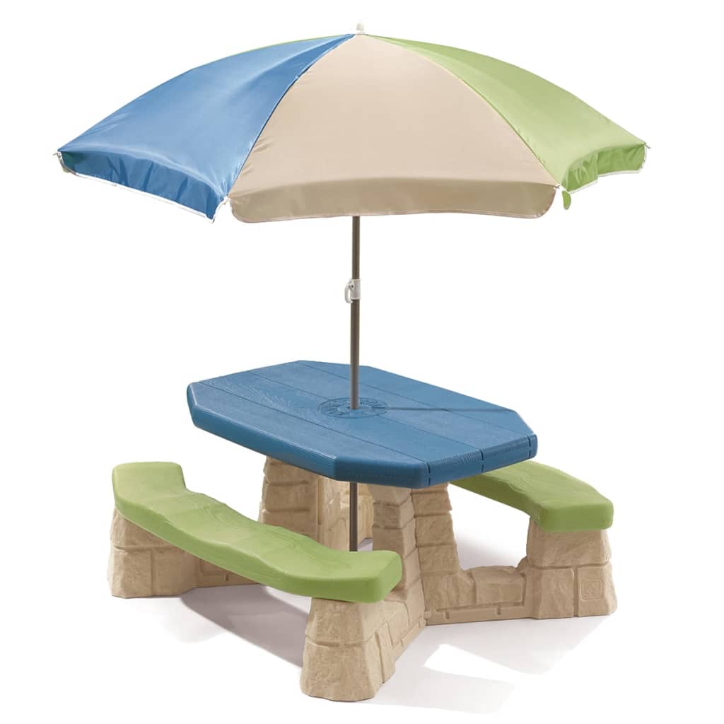 Step2 Piknikpöytä aurinkovarjolla Aqua
