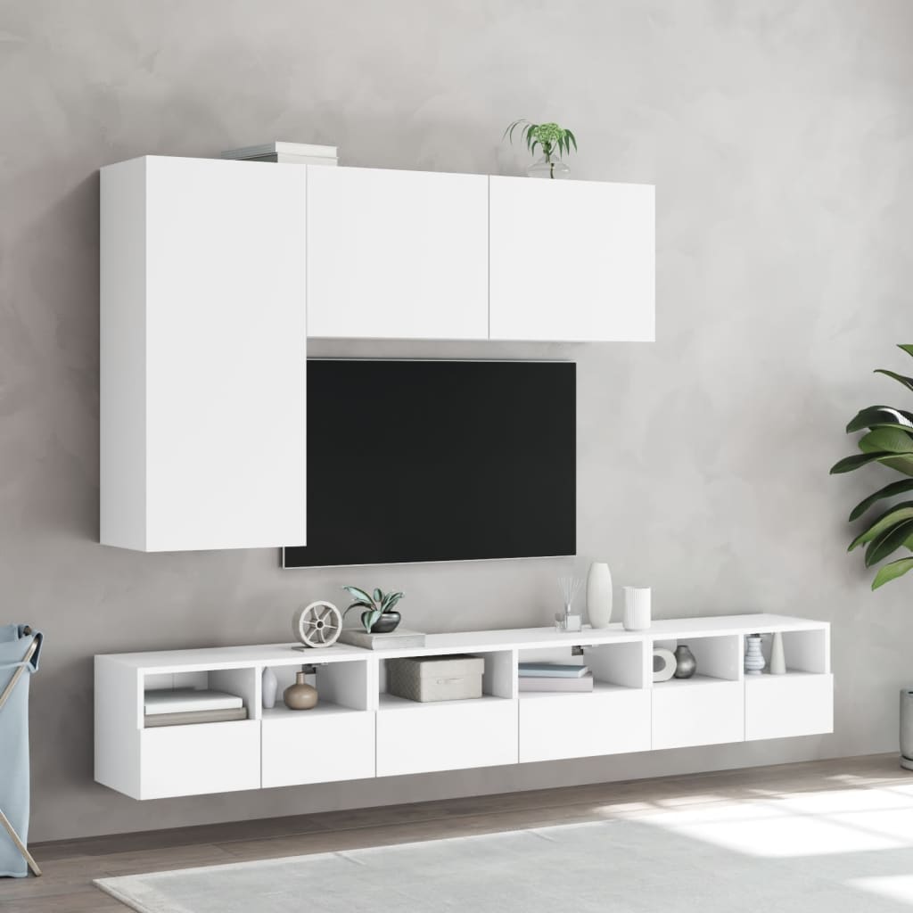 vidaXL TV-seinäkaappi valkoinen 60x30x30 cm tekninen puu