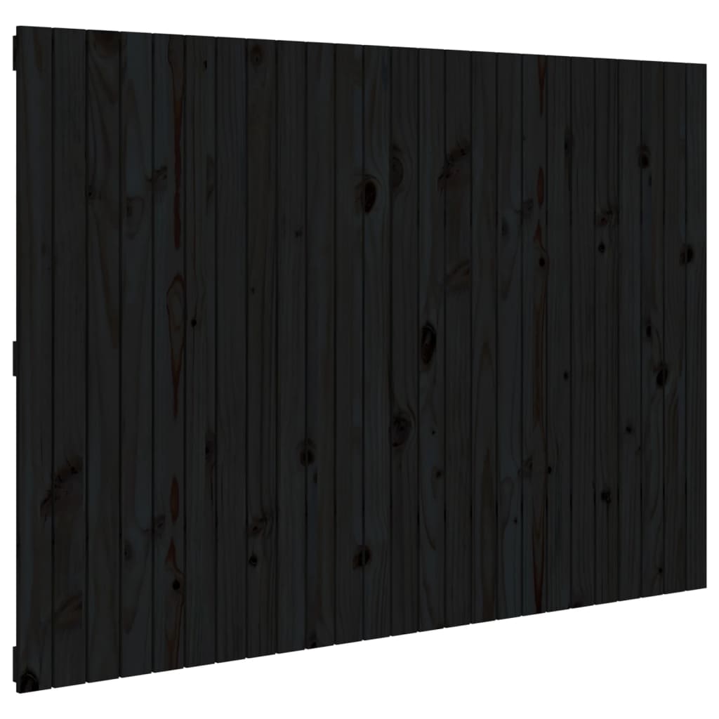 vidaXL Sängynpääty seinälle musta 159,5x3x110 cm täysi mänty