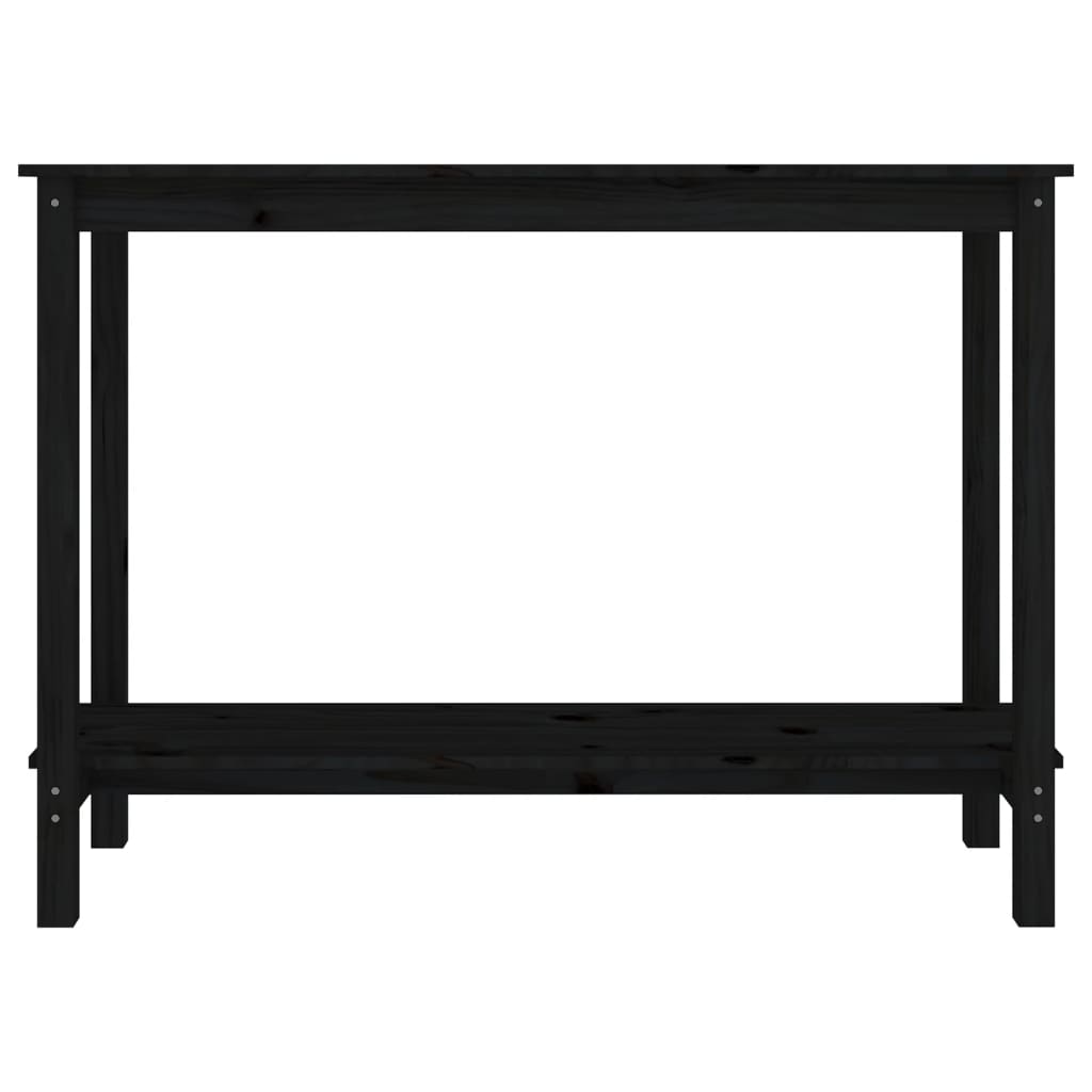 vidaXL Konsolipöytä musta 110x40x80 cm täysi mänty