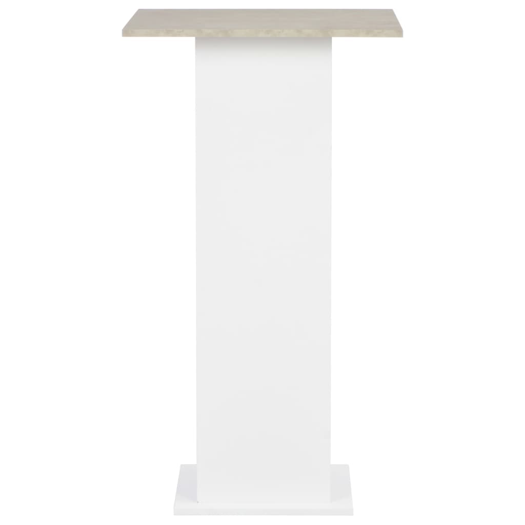 vidaXL Baaripöytä valkoinen ja betoni 60x60x110 cm
