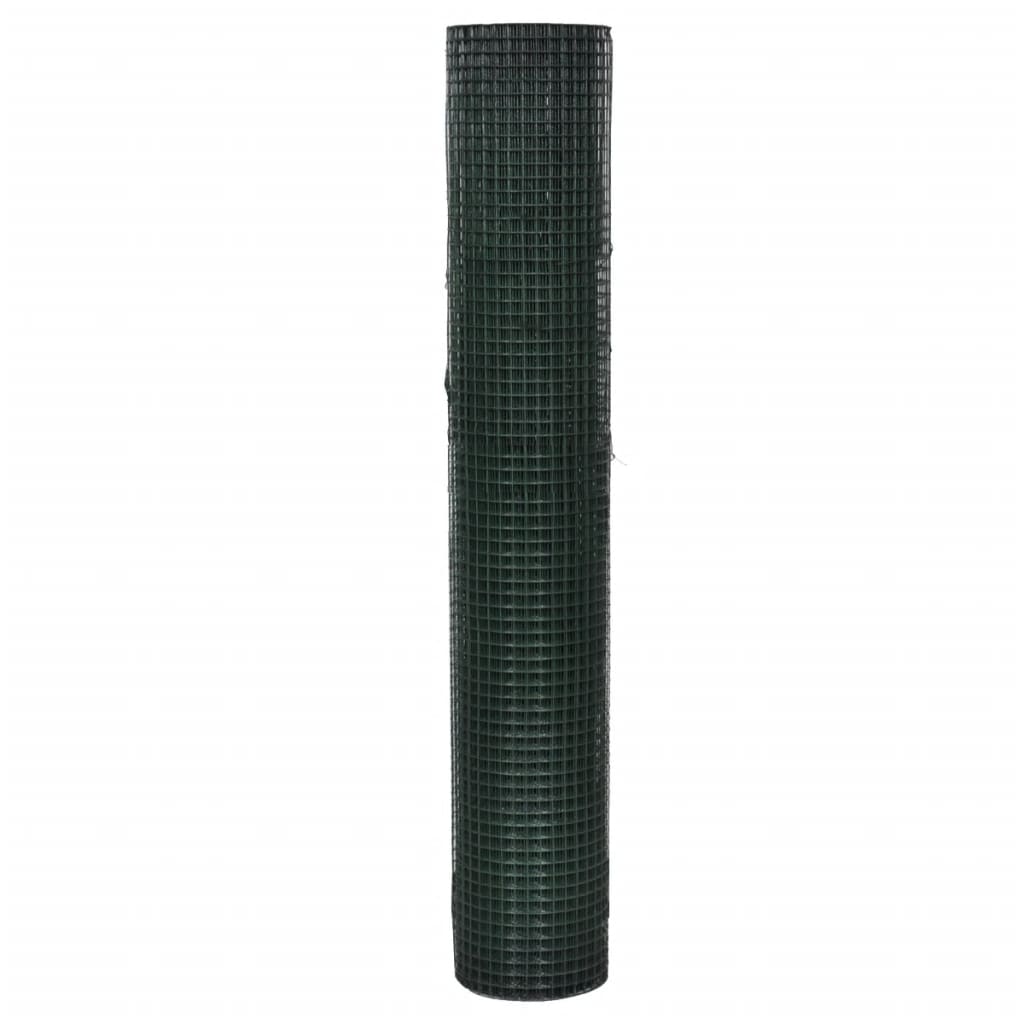 vidaXL Kanaverkko galvanoitu PVC pinnoitteella 10x1 m vihreä