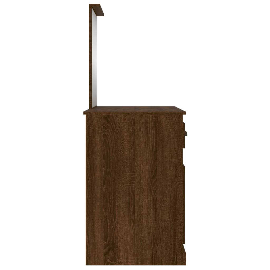 vidaXL Peilipöytä ruskea tammi 90x50x132,5 cm tekninen puu