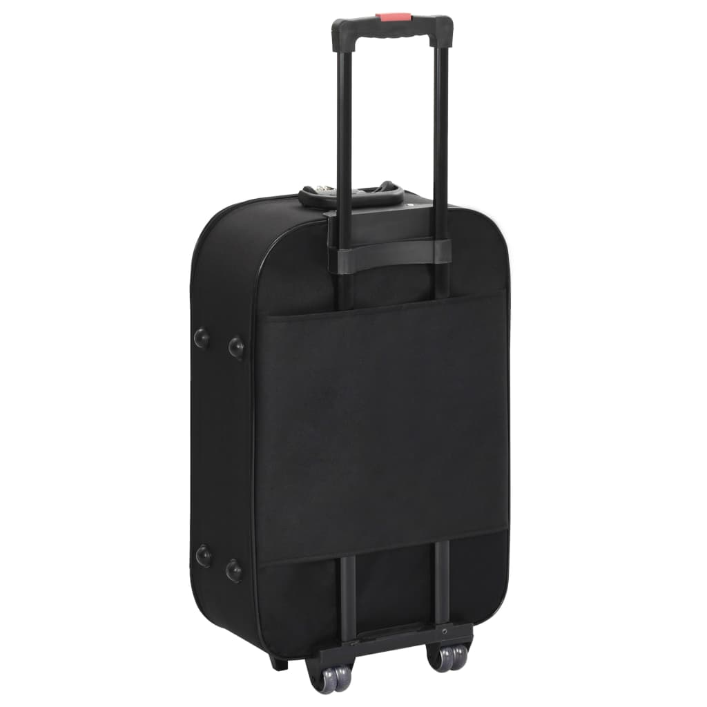vidaXL Pehmeäpintaiset matkalaukut pyörillä 3 kpl musta Oxford kangas