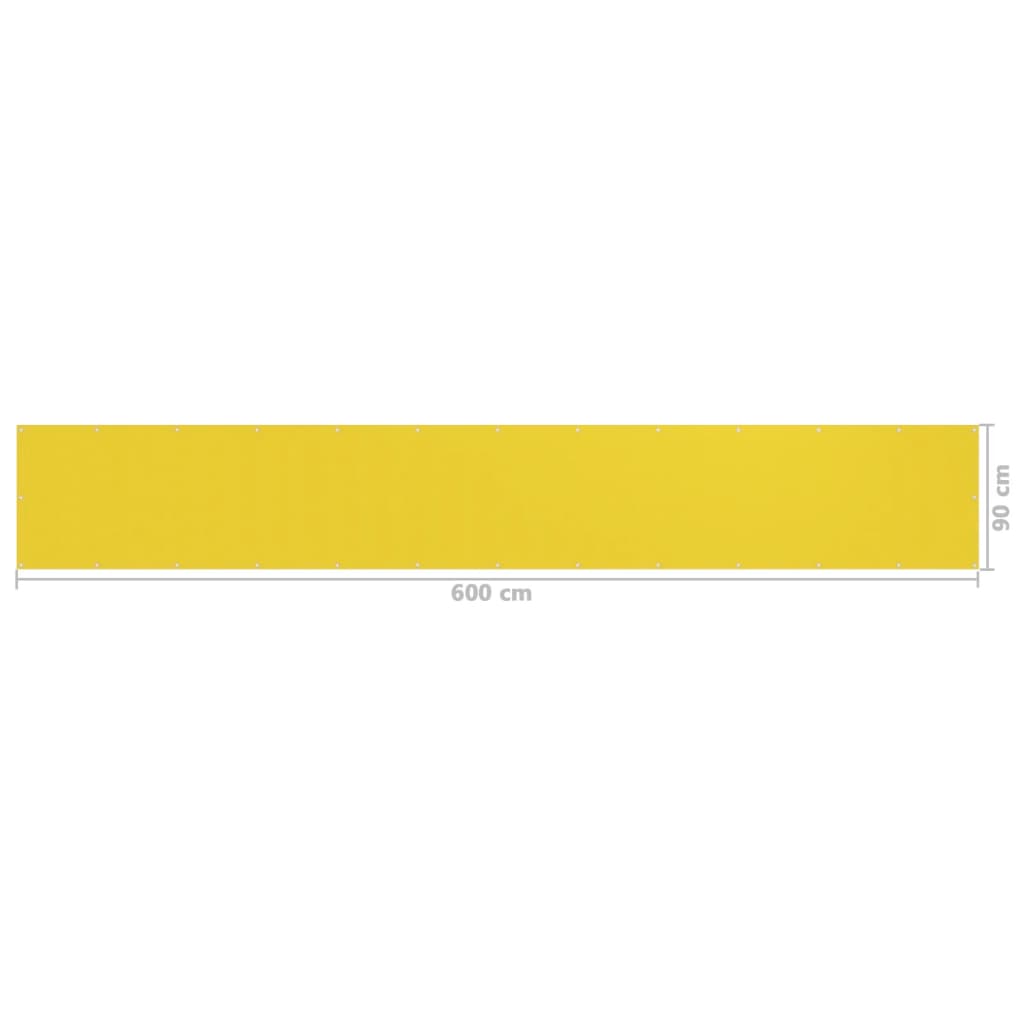 vidaXL Parvekkeen suoja keltainen 90x600 cm HDPE