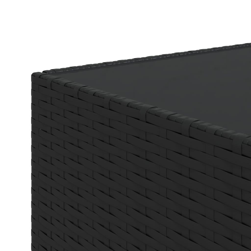vidaXL Puutarhapöytä musta 50x50x30 cm polyrottinki