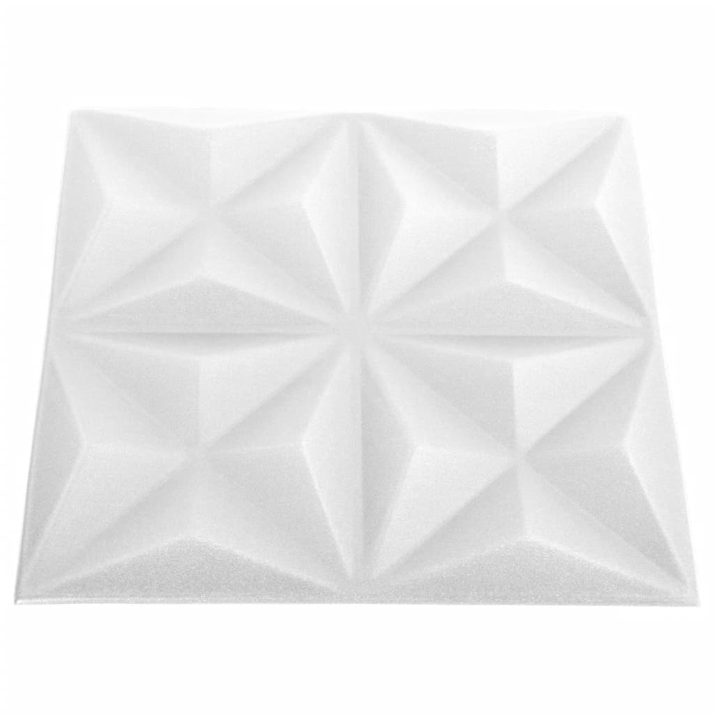 vidaXL 3D-seinäpaneelit 24 kpl 50x50 cm valkoinen origami 6 m²