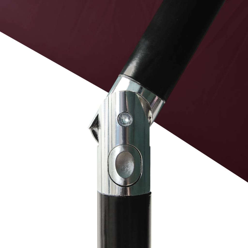 vidaXL 3-tasoinen aurinkovarjo alumiinitanko viininpunainen 2 m