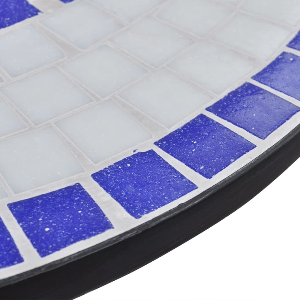vidaXL Bistropöytä sininen ja valkoinen 60 cm mosaiikki