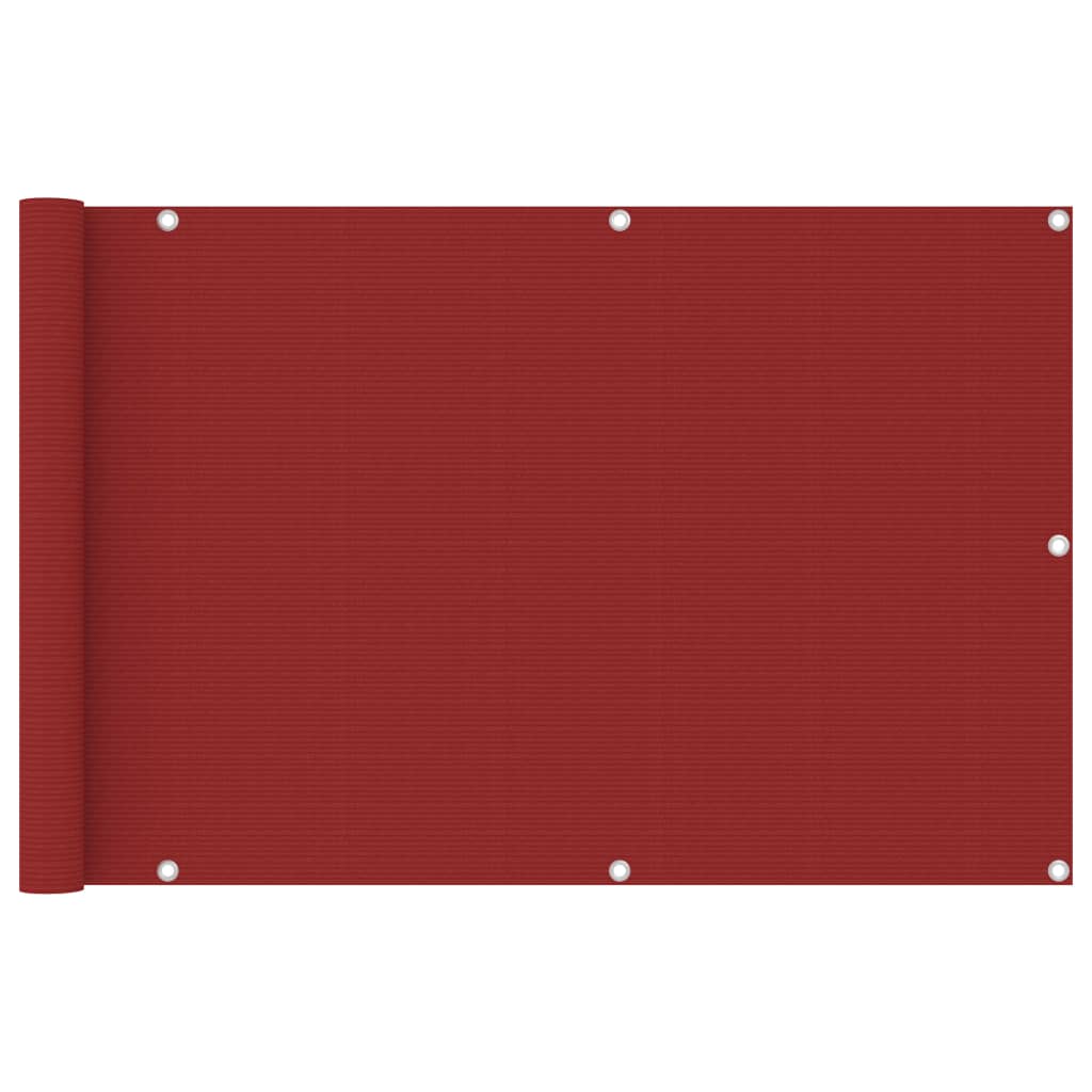 vidaXL Parvekkeen suoja punainen 90x400 cm HDPE