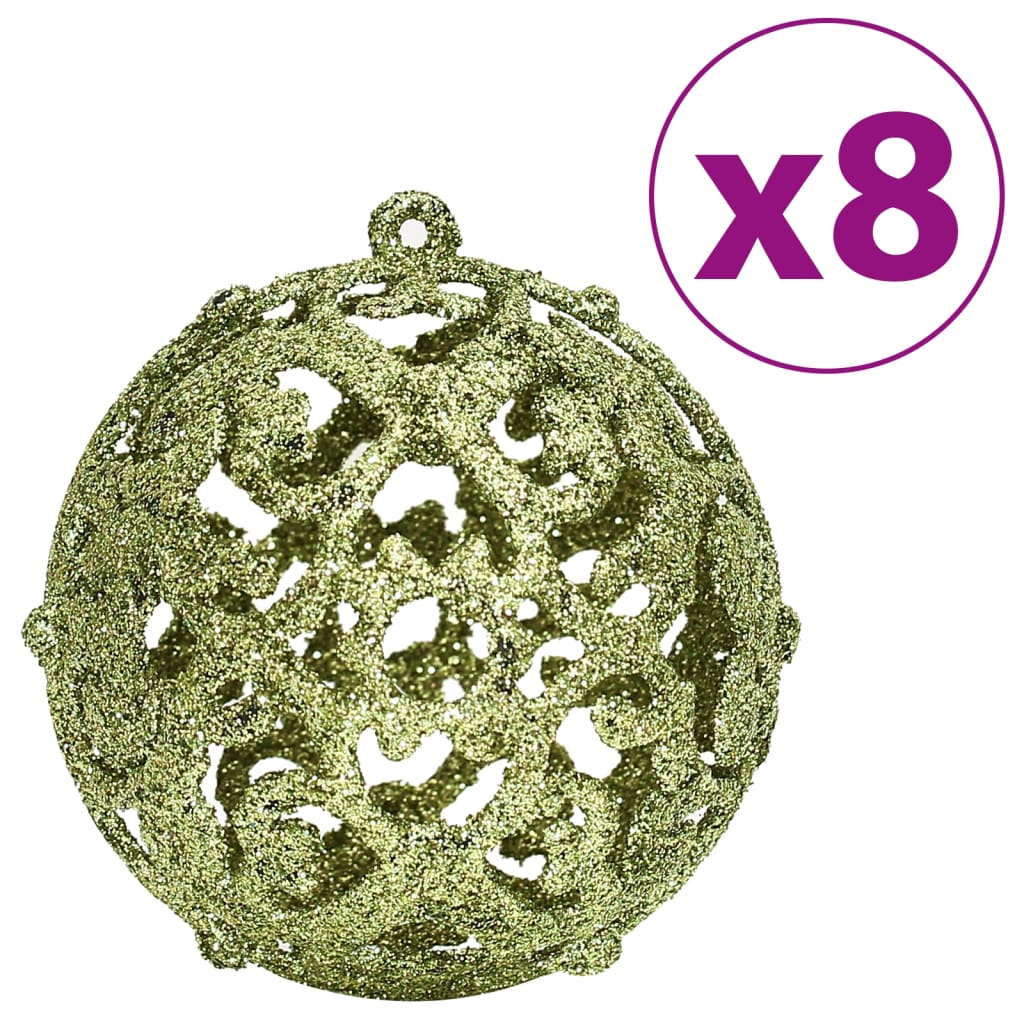 vidaXL Joulupallot 100 kpl vaaleanvihreä 3/4/6 cm
