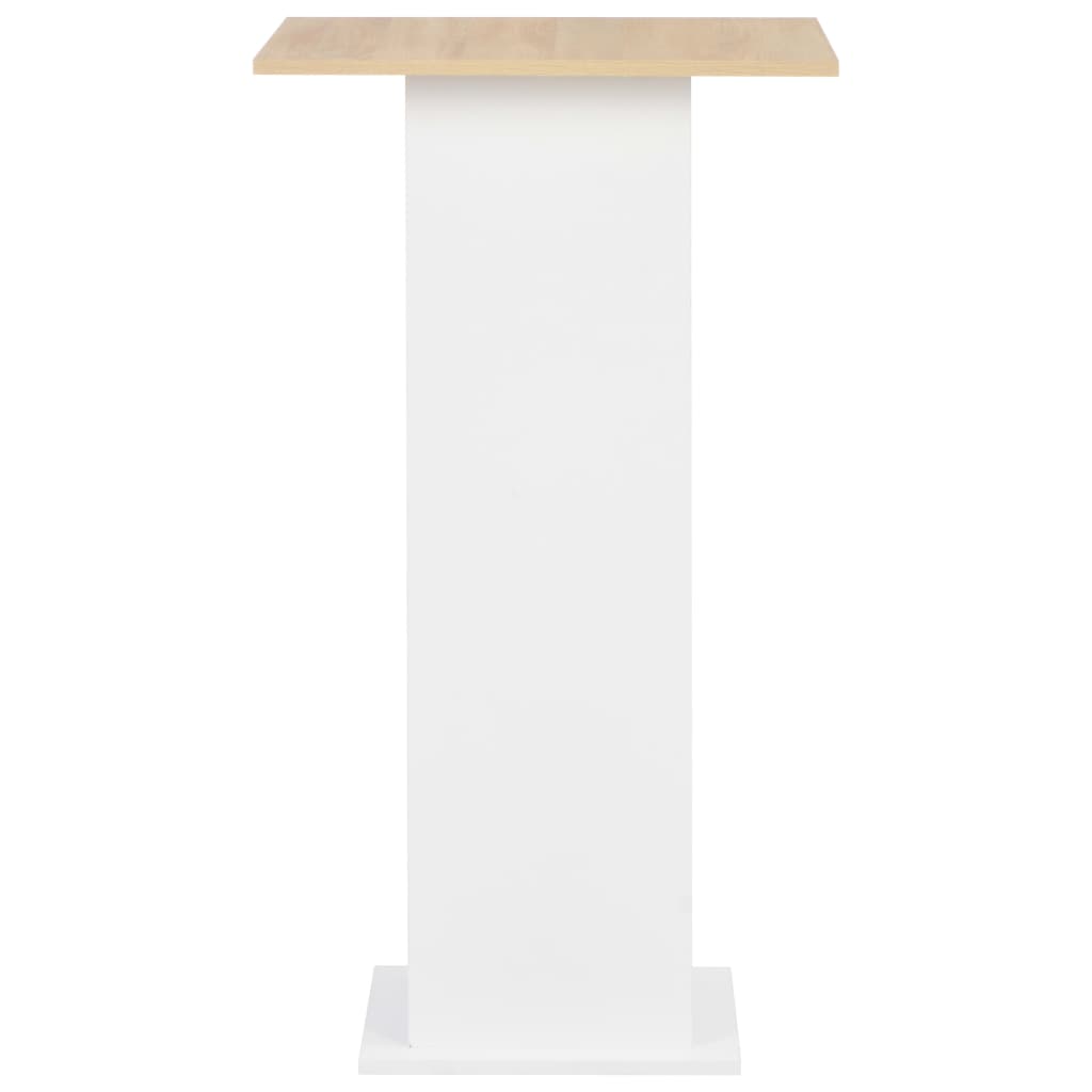 vidaXL Baaripöytä valkoinen ja Sonoma-tammi 60x60x110 cm