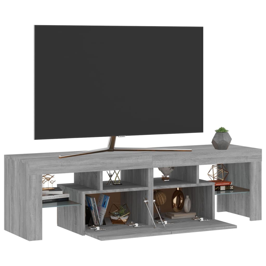 vidaXL TV-taso LED-valoilla harmaa Sonoma 140x36,5x40 cm