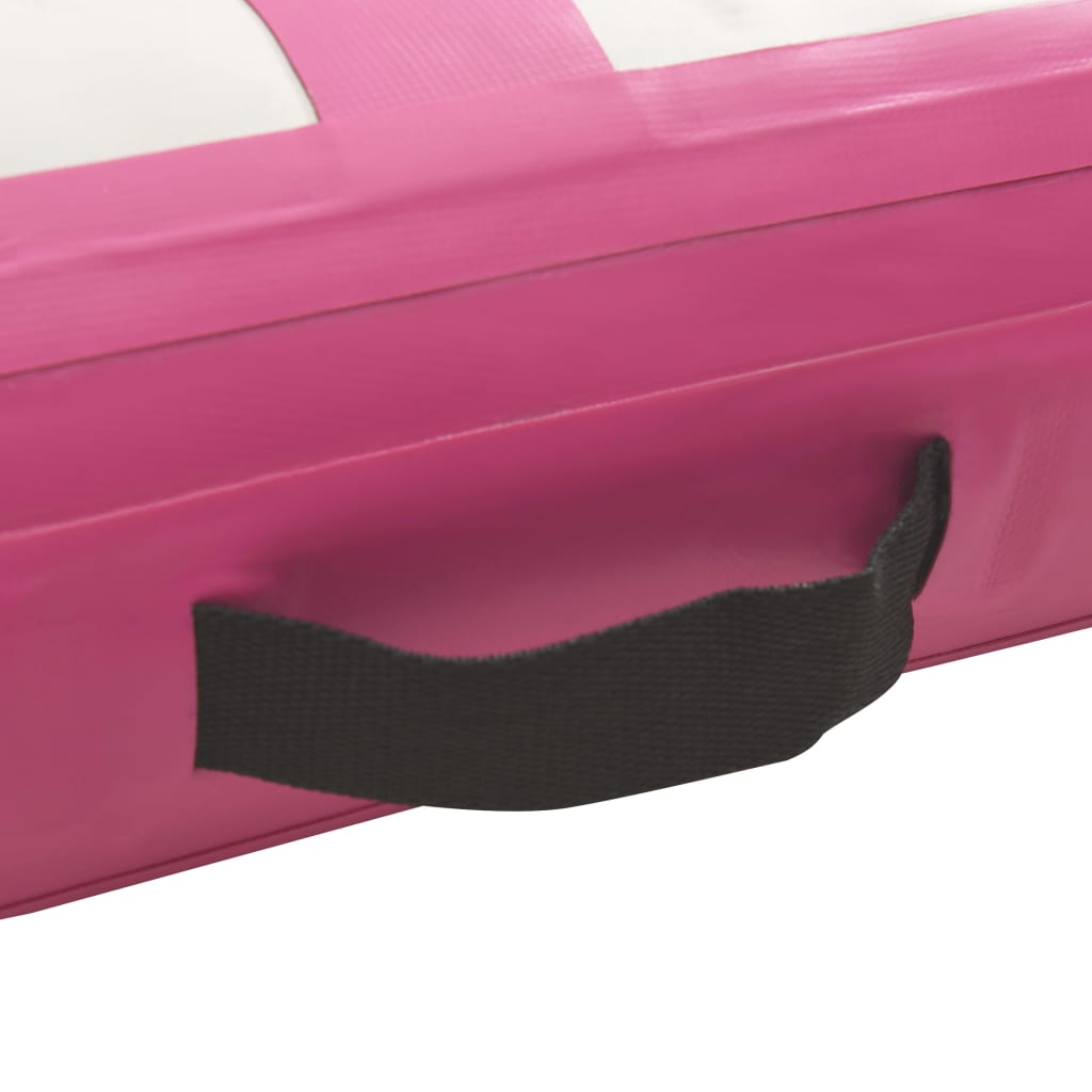 vidaXL Täytettävä voimistelumatto pumpulla 200x200x10 cm PVC pinkki