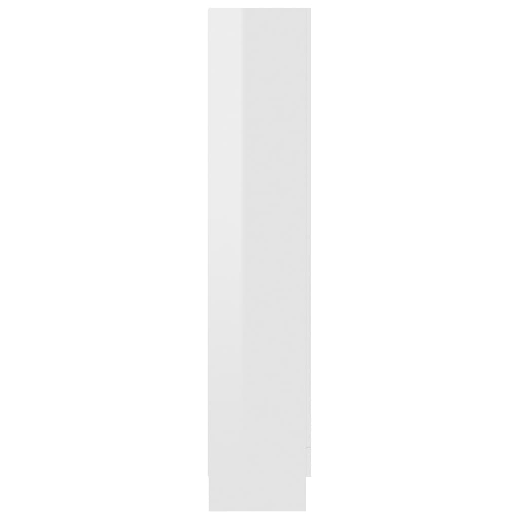 vidaXL Kirjahylly korkeakiilto valkoinen 82,5x30,5x150 cm lastulevy