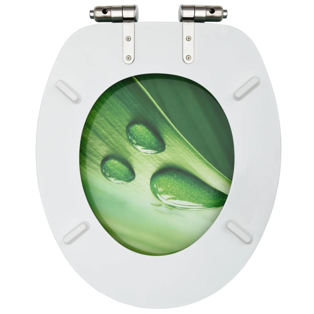 vidaXL WC-istuimet soft close kansilla 2kpl MDF vihreä vesipisarakuosi