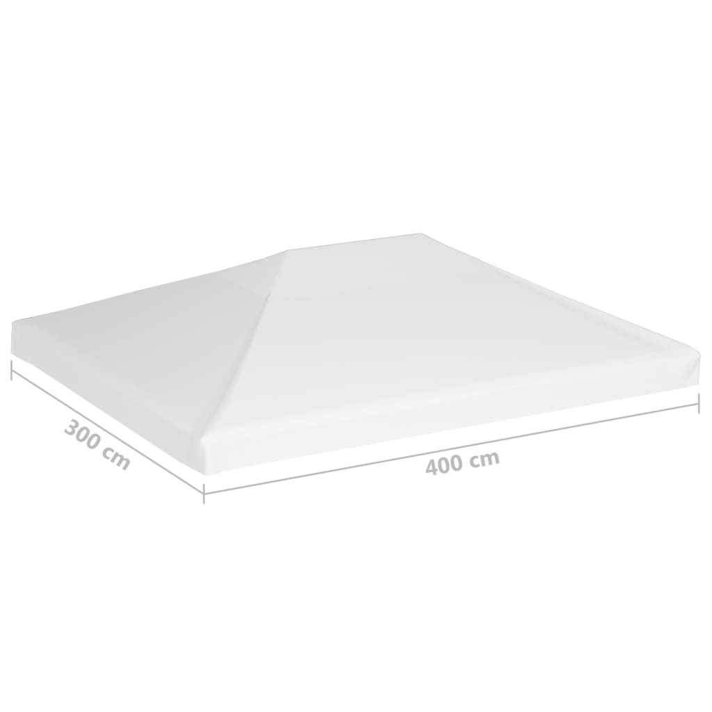 vidaXL Huvimajan katto 270 g /m² 4x3 m valkoinen