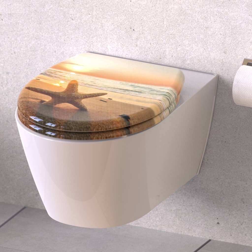 SCHÜTTE Duroplast WC-istuin Soft-Close SEA STAR kuvio
