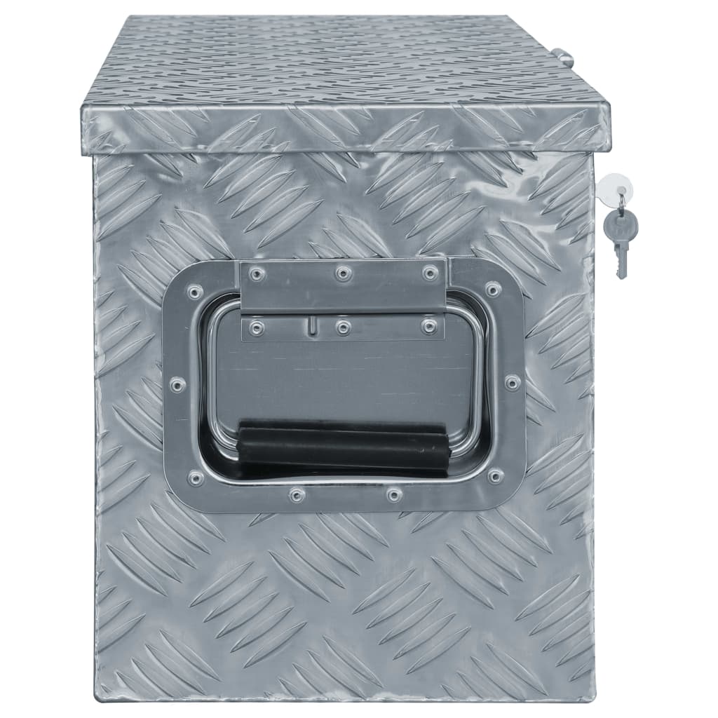 vidaXL Alumiinilaatikko 80,5x22x22 cm hopea