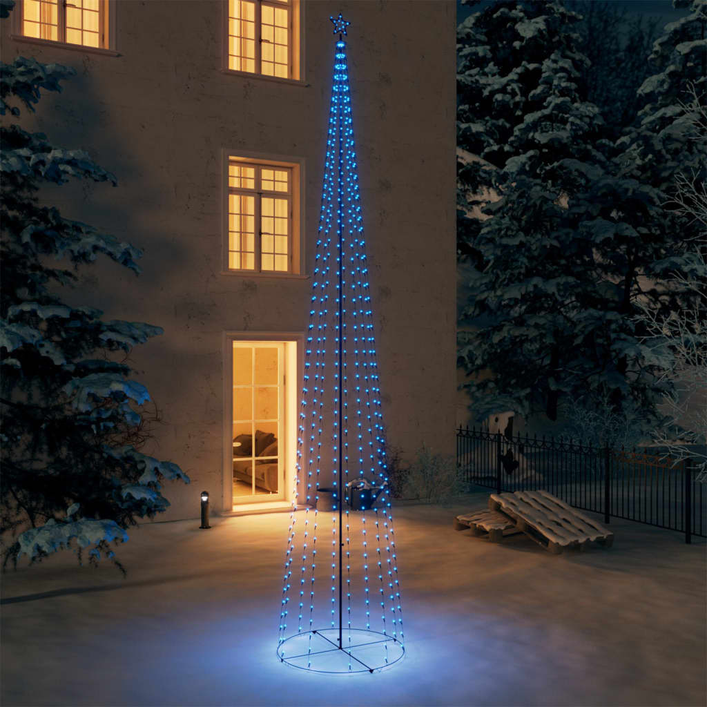 vidaXL Kartio joulukuusi 752 sinistä LED-valoa 160x500 cm