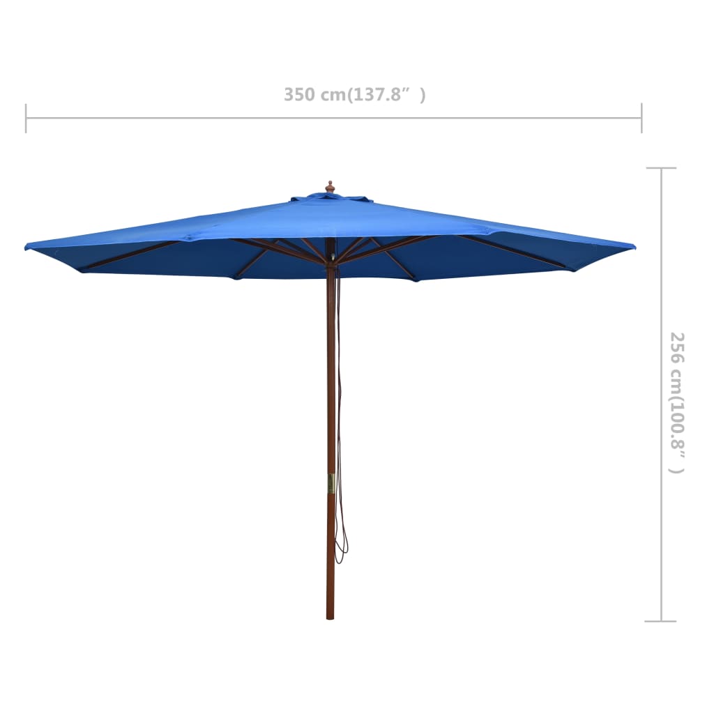vidaXL Aurinkovarjo puurunko 350 cm sininen