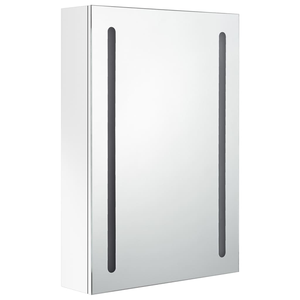 vidaXL LED kylpyhuoneen peilikaappi kiiltävä valkoinen 50x13x70 cm