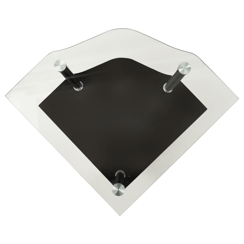vidaXL 2-tasoinen sivupöytä läpinäkyvä/musta 38x38x50cm karkaistu lasi